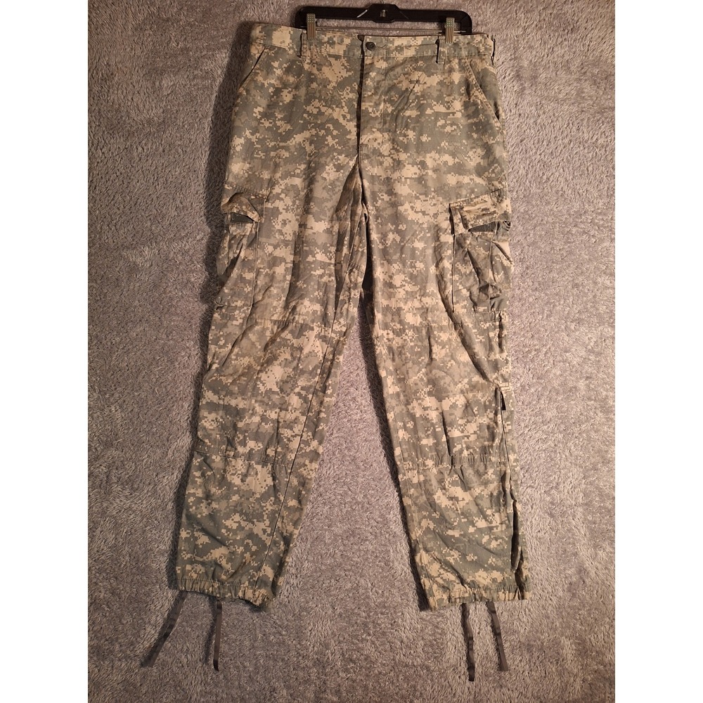 US Army ACU Digital Camo Cargo Pants Large Long UCP Tactical Ripstop Trousers
